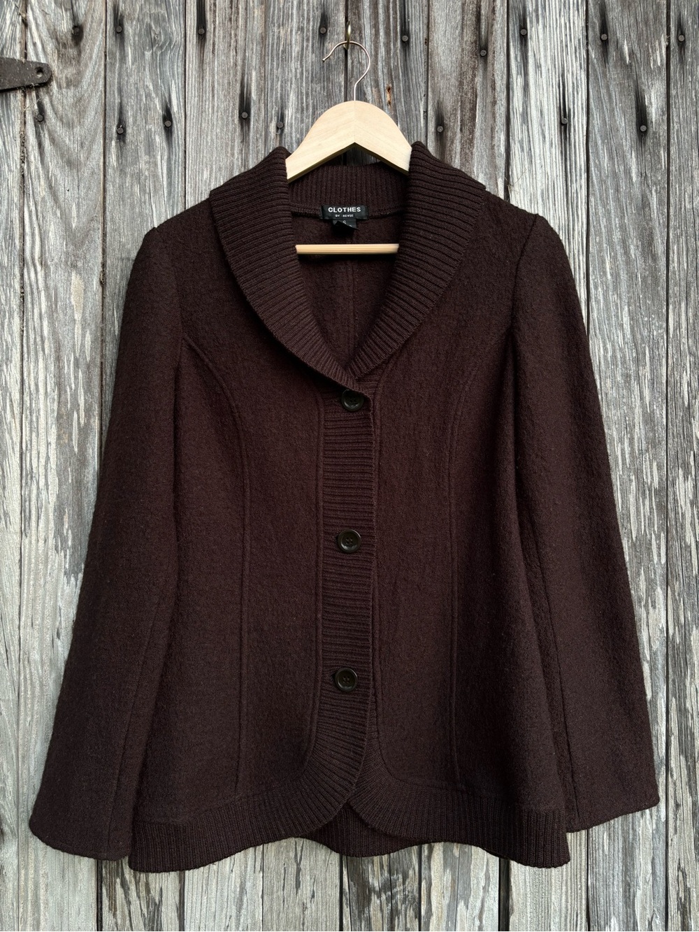 Clothes by Revue brown 100% wool cardigan size small